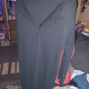 Long style black button up on the chest area dress